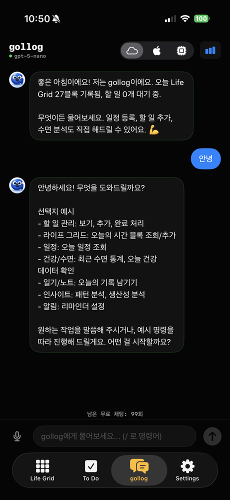 gollog Chat IA — asistente de voz y texto